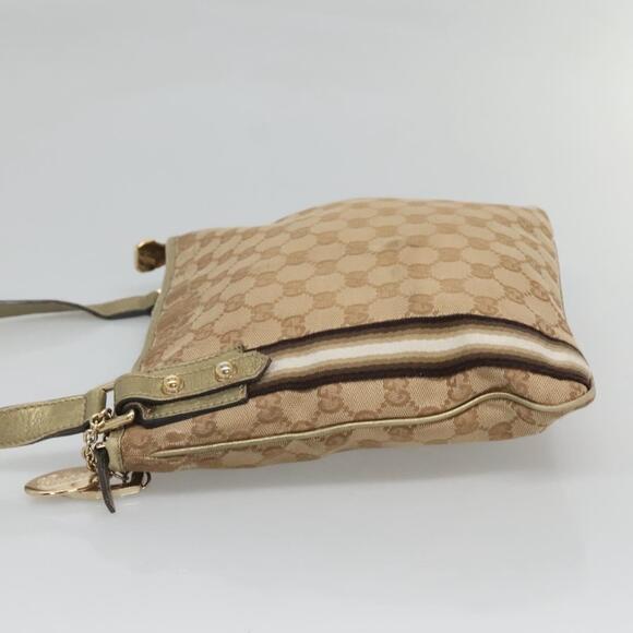 GUCCI GG Canvas Sherry Line Shoulder Bag Beige Black - Picture 5 of 16